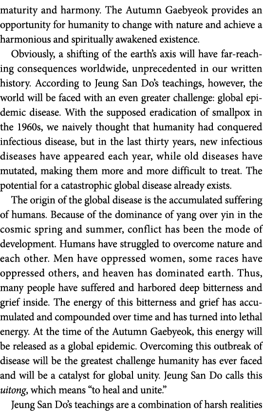 maturity and harmony  The Autumn Gaebyeok provides an opportunity for humanity to change with nature and achieve a ha   