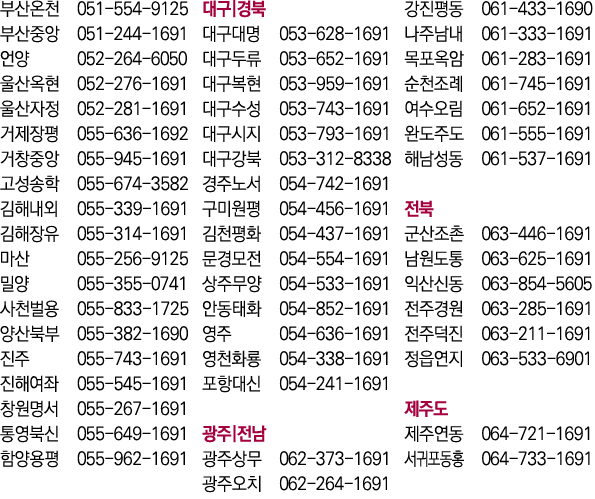      051-554-9125      051-244-1691    052-264-6050      052-276-1691      052-281-1691      055-636-1692      055-94   