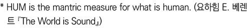 * HUM is the mantric measure for what is human  (    E       The World is Sound )