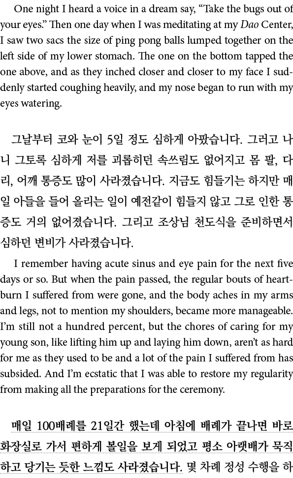 One night I heard a voice in a dream say,  Take the bugs out of your eyes   Then one day when I was meditating at my    